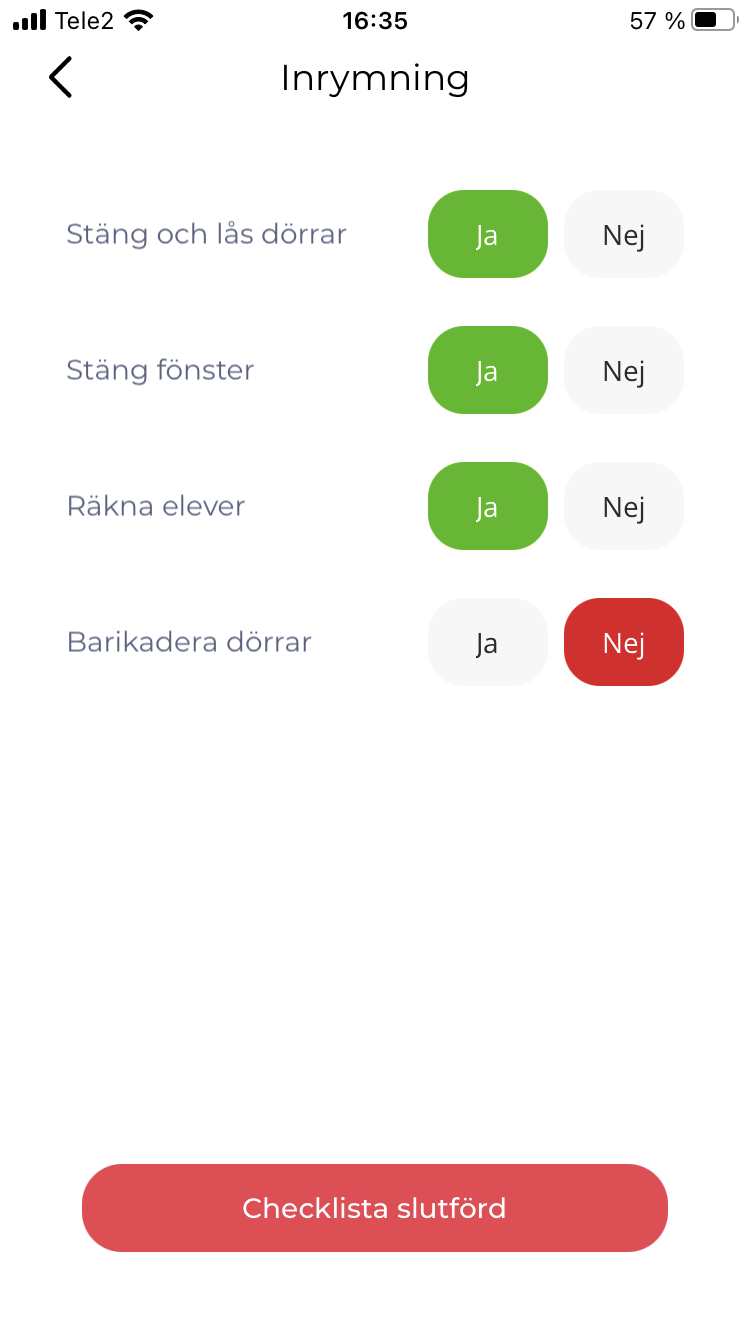 Larm app inrymning